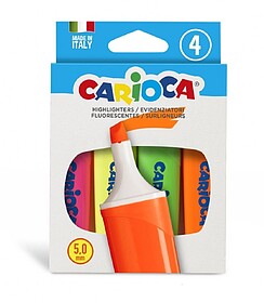 Pack de 4 Marcadores Carioca Memolight - Ponta Biselada de 5...