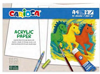 Carioca Acrylic Pack com 10 Folhas A4 para Marcadores e Tint...