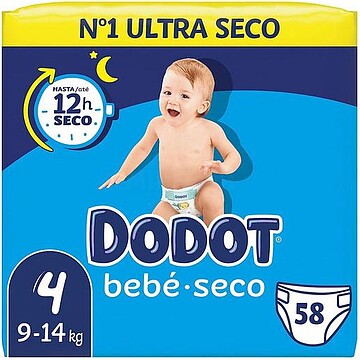 Fraldas Dodot Bebé Seco T4 (9-14 kg) 58un Fraldas Dodot Bebé Seco T4 (9-14 kg) 58un