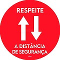 Avery - Covid Round Label - Safety distance (red) SS54073
