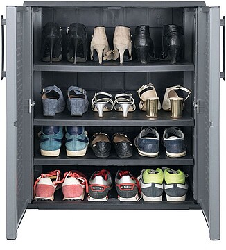 G-73643 73643 ARMÁRIO BAIXO EASY PARA SAPATOS EM POLIPROPILENO CINZENTO ESCURO, 68 x 37 x 84 cm