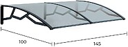 Marquisa Alveolar de Policarbonato Transparente de 6 mm com Suportes Cinzento Escuro, 100 x 145 cm 74209