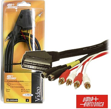 CABO SCART MACHO/ 2SVHS-4RCA ÁUDIO MACHO 1.5M BLISTER