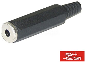G-12-2 : FICHA JACK FÊMEA 3.5MM MONO C/ PROTECÇÃO DE CABO
