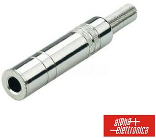 G-16-1 : FICHA JACK 6.35MM FÊMEA C/ CABO EM MOLA ST