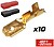 Conjunto de 10 Terminais Faston Macho C/ Capas G-22-50 - imagem 1