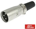 Ficha Xlr 3P Macho Niquelada P/ Microfone C/ Protecção Cabo G-40-60