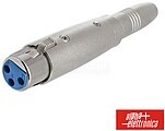 Ficha Adaptadora Xlr 3P Fêmea/ Ficha Jack 6.35MM Mono C/Blo G-40-112
