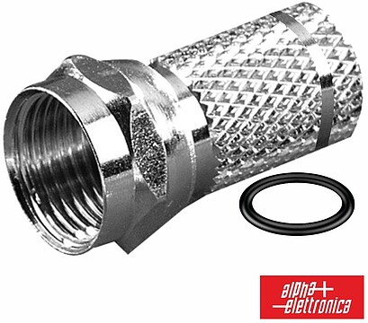 86-014/2 : Ficha F Fêmea Niquelada P/ Cabo 6.8mm RG6 C/ 2 O-Ring