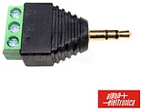 Ficha Jack 3.5MM Macho Stereo C/ Terminal em Parafuso G-11-40