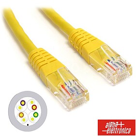CABO UTP CAT5E AMARELO 0.5M