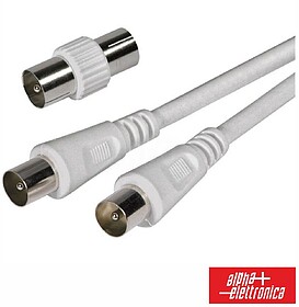 G-87-012W/02B : CABO COAXIAL MACHO/FÊMEA + ADAPTADOR BRANCO...