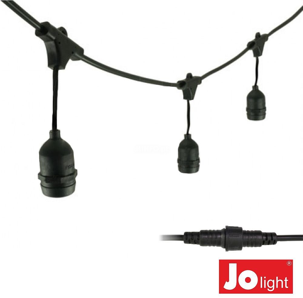 Corrente De Iluminação 10mt P/ Lâmpadas E27 IP44 JOLIGHT G-23-090/10