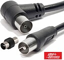 Cabo Coaxial Macho/Fêmea Preto 2m Ângular 90º ALPHA 87-015/02B