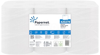 Rolo Toalhas Mão 145mx20cm 2Fls PAPERNET Auto-Corte 6un Rol...