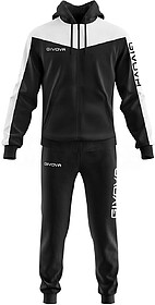 FATO DE TREINO Givova TUTA ROMA COM CAPUZ - Preto/Branco XS