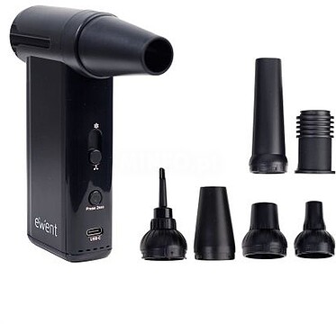 EW5681 Ewent Pistola de Ar Comprimido - Aspirador, Bomba de Vácuo e Inflador - 8 Velocidades - 130000 RPM - Bateria de 5000mah - Cor Preto
