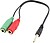 Adaptador de cabo de áudio Ewent, tomada jack 3,5 mm macho a tomada jack 3,5 mm fêmea x2, preto, 0,15m EC1640 - imagem 1