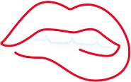 Candy Shock - Led Sign 40 Biting Lips (red/cold white) SS54653