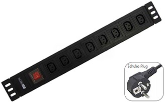 WPN-PDU-G05-08 : REGLETA RACK WP 19” 8 TOMADAS VDE ENCHUFE...
