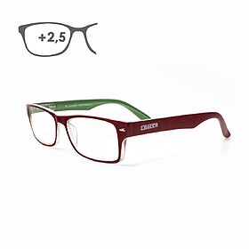 Óculos de Leitura Kansas Vermelho/ Verde. Aumento +2,5 Ócu...