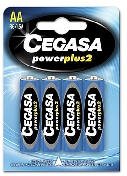 Pilhas AA Cegasa Power Plus 2 Pack Salina Baixo Consumo CE000013