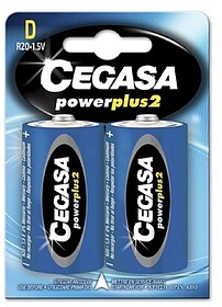 Cegasa Power Plus Pack de 2 Pilhas R20 D - Pilhas Salinas pa...
