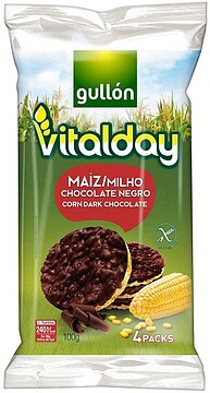 16389 : Tortilhas de milho gullon vitalday chocolate preto embalagem de 4 unidades 25 gr Tortilhas de milho gullon vitalday chocolate preto embalagem de 4 unidades 25 gr
