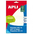 Pack de 600 Etiquetas Brancas 5x35mm - 10 Folhas por 60 Etiquetas - Adesivo Permanente - Cantos Redondos - Cor Branca