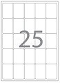 Pack de 375 Etiquetas Rectangulares 25x40mm - 15 Folhas A5 com 25 Etiquetas - Adesivo Permanente - Cantos Arredondados - Cor Branca