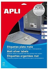 Apli Pack de 960 Etiquetas Metalizadas Cor Prata - Medidas 4...