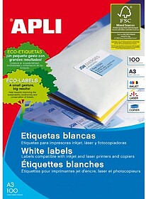 APL11352: Etiquetas 297x420 Apli 100 Folhas A3 100un