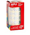 Apli Gomets Redondos Holográficos - Tamanho Ø 15mm - Adesivo Permanente - 59 Folhas Pré-recortadas - Desenvolve a Psicomotricidade Fina e Trabalha Várias Capacidades e Habilidades 11631