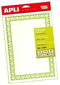 Pacote de 10 Folhas de Papel Certificado - Design de Concha ...