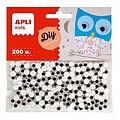 Apliques para Olhos Móveis Adesivos Redondos - Grande Poder de Adesão - Versáteis para Múltiplas Superfícies - Ideais para Artesanato Escolar e Oficinas Infantis - Cor Preta 18251