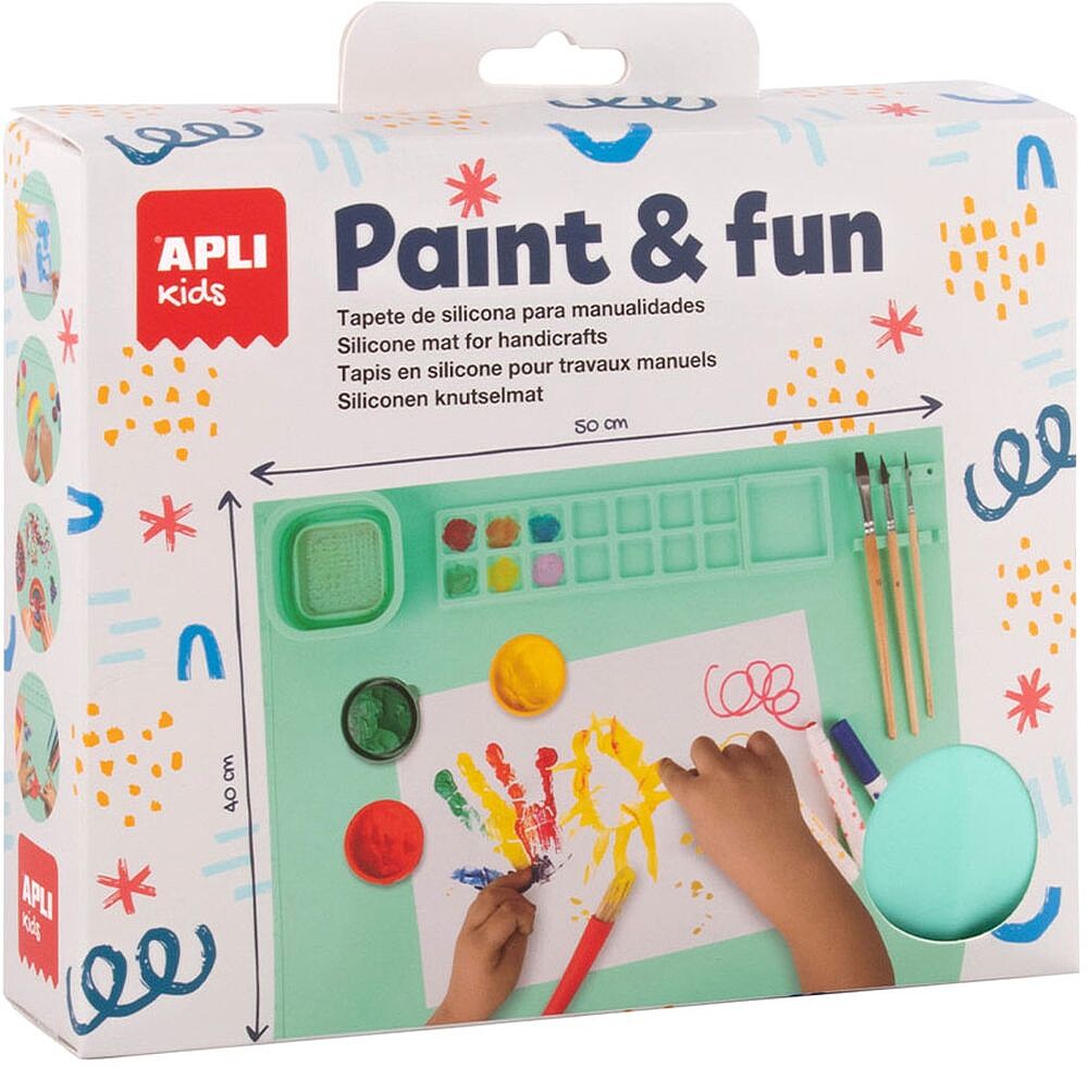 Tapete Lavável de Silicone para Pinturas Verde APL19939