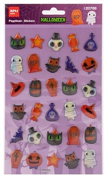 Apli Kids Pop Up Pack com 30 Autocolantes de Halloween com Efeito Volume - Perfeitos para Decorar Cadernos, Agendas, etc 20768