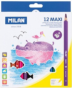 Milan Maxi Pack de 12 Lápis de Cor - Inclui Afia-lápis - H...