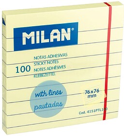 Notas Adhesivas Milan 4151PTL100/ 7,6 x 7,6cm/ Amarelas