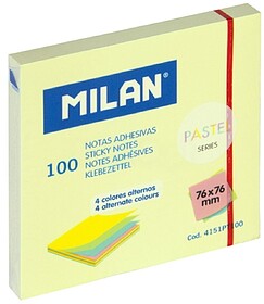 Milan Pastel Pack de 100 Notas Adesivas - 76x76mm - Cores Pa...