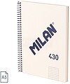 Milan Série 1918 Caderno Espiral Formato A5 Quadriculado 5x5mm - 80 Folhas de 95 gr/m² - Microperfurado, 2 Furos - Cor Bege 57153E80SNCBG