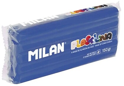 Milan Plasticina 150gr - Base de Amido de Milho - Sem Glúten - Misturável - Cor Azul Escuro 91441550B