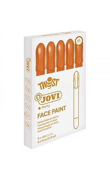 Jovi Stick de Pintura Facial - Hipoalergénico - Base Água - Fácil Aplicação - Alta Cobertura - Seca Rápido - Fácil de Remover - Sem Parabenos - Cor Laranja JO19104