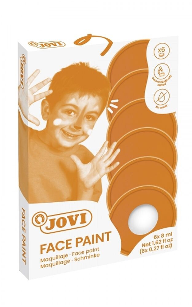 Jovi Estojo de 6 Potes 8ml Maquilhagem Creme - Hipoalergénico - Base Gordurosa - Fácil Aplicação - Grande Cobertura - sem Parabenos - Fácil de Remover - Cor Branca JO17101