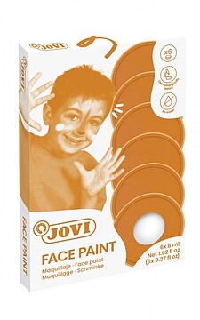 Jovi Estojo de 6 Potes 8ml Maquilhagem Creme - Hipoalergénico - Base Gordurosa - Fácil Aplicação - Grande Cobertura - sem Parabenos - Fácil de Remover - Cor Branca JO17101