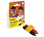 Jovi Pack de 3 Barras de Maquilhagem Assustadora - Para Todos os Tipos de Pele - Limpa Facilmente - Cores Branco, Vermelho e Preto JO175SC
