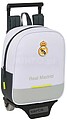 Safta Mochila Real Madrid de 6L com Carrinho 805 Integrado - Extraível para Lavagem - Cartão de Identificação Pessoal - Carrinho de PP e PVC Resistentes - 22x27x10cm - Cor Branco e Preto SA612554280