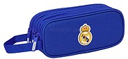 Safta Real Madrid Estojo - 3 Compartimentos com Fechos - Alça Lateral - 1.25L - 210x70x85mm - Cor Azul 812624635