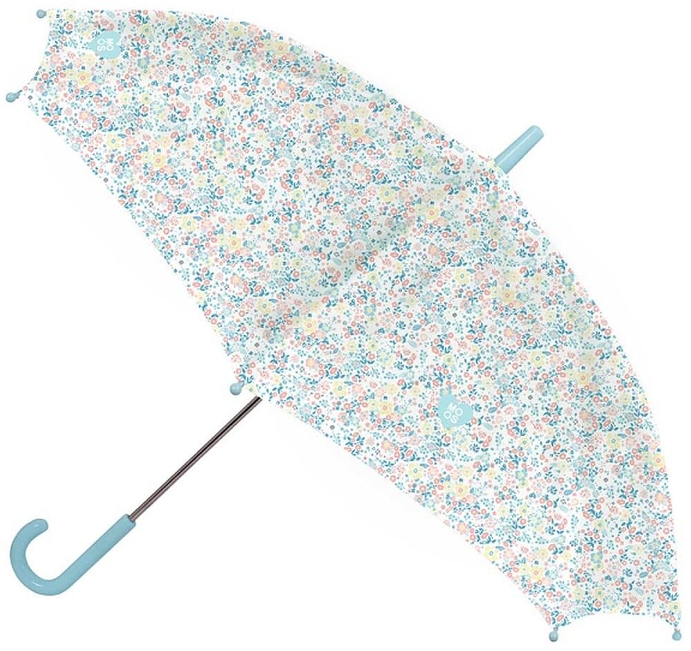 Safta Moos Fiori Guarda-chuva Manual de 86cm - 8 Painéis - Punho e Ponta de PVC - Poliéster - Varetas de Aço de 8mm - Cor Branco 312618119