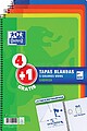 Bloco Oxford Pack 4+1 Cadernos Espiral Formato Folio Quadriculado 4x4mm - 80 Folhas - Capa Mole - Cores Sortidas 400027271